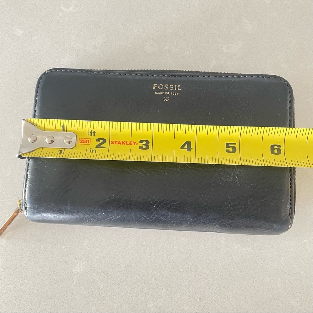FOSSIL  BLACK LEATHER WALLET - Picture 10 of 12